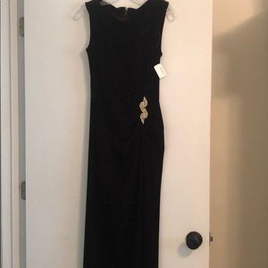 Tadashi brown velvet evening gown